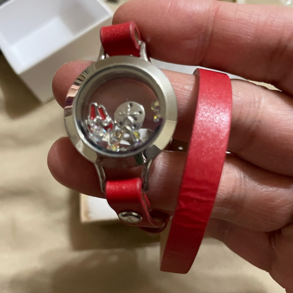 Origami double bracelet with beach theme charms